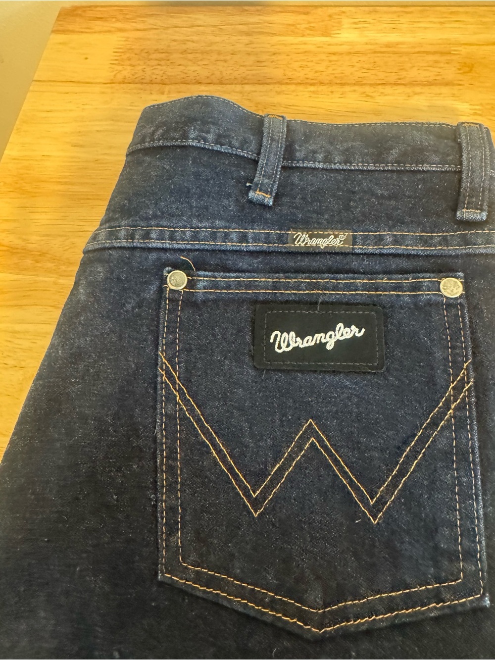 Wrangler blue denim skirt with stitched pocket